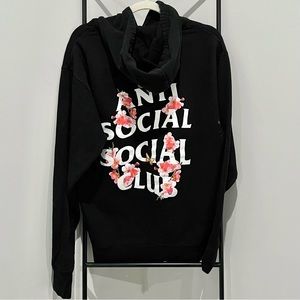 Anti Social Social Club Cherry Blossom Butterfly Black Hoodie Streetwear
